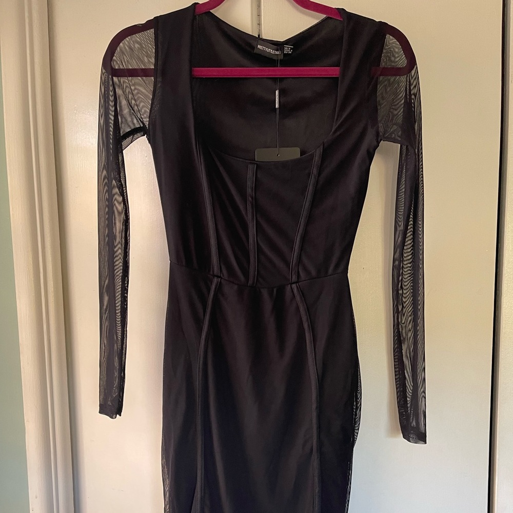 Pretty Little Things black sheer mesh dress